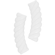 32x8mm Twisted curved tube beads in opaque acrylic - White x6