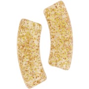 35x11mm Clear acrylic curved tube beads - Gold glitter x6