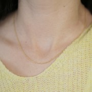 1.1mm Stainless steel 304L Ball oval mesh choker - Gold x46cm