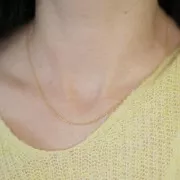 1.1mm Stainless steel 304L Ball oval mesh choker - Gold x46cm