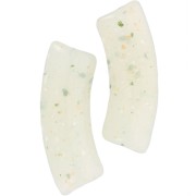 35x11mm Clear acrylic curved tube beads - Light Green Glitter x6