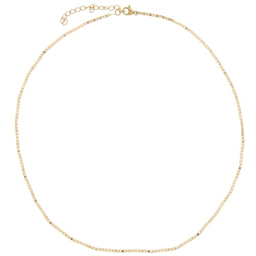 1.5 mm Fancy Mesh Neck Chain - Gold-Plated 304L Stainless Steel x 41 cm