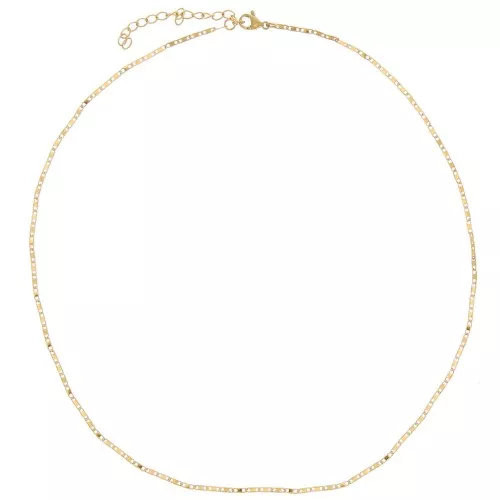 1.5 mm Fancy Mesh Neck Chain - Gold-Plated 304L Stainless Steel x 41 cm