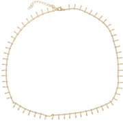 6.8mm Stainless steel 304L curb and bars Mesh choker - Gold x46cm|raw }}