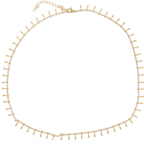 6.8mm Stainless steel 304L curb and bars Mesh choker - Gold x46cm