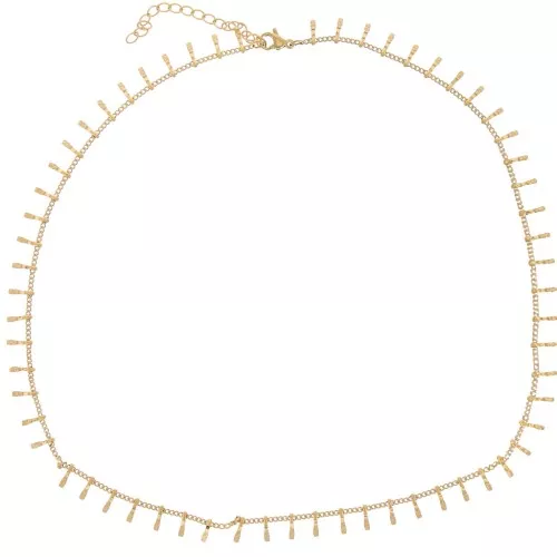 6.8mm Stainless steel 304L curb and bars Mesh choker - Gold x46cm