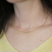 6.8mm Stainless steel 304L curb and bars Mesh choker - Gold x46cm