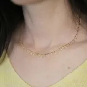 6.8mm Stainless steel 304L curb and bars Mesh choker - Gold x46cm