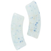 Curved tube beads 35x11 mm in translucent acrylic - Light Blue Glitter x6