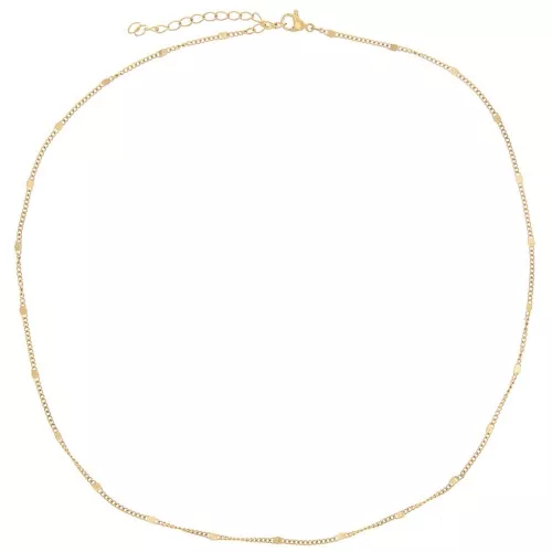 1.95mm Stainless steel 304L Fancy curb chain choker - Gold x46cm
