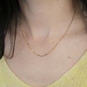 1.95mm Stainless steel 304L Fancy curb chain choker - Gold x46cm