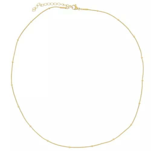 2mm Stainless steel 304L Serpentine beaded choker - Gold x46cm