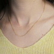 2mm Stainless steel 304L Serpentine beaded choker - Gold x46cm