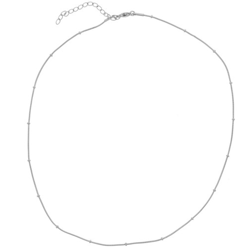 2mm Stainless steel 304L Serpentine beaded choker x46cm