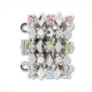 3 strands rhodium clasp with PureCrystal strass 20mm