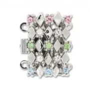 3 strands rhodium clasp with PureCrystal strass 20mm