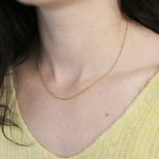 10 Trace-style necklaces, 1.6 mm mesh - Gold-plated 304L stainless steel, 40 cm each