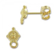 Earstuds shaped 9,5mm fine Gold plated x2|raw }}