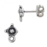 Earstuds shaped 9,5mm Old Silver tone x2|raw }}