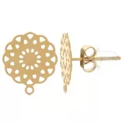 11mm 304L stainless steel earStuds closed loop - Gold x10