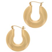 30.5mm Stainless steel 316L round hoop earrings - Gold x2