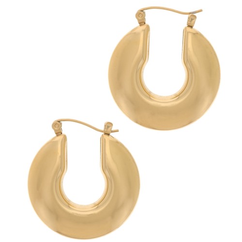 30.5mm Stainless steel 316L round hoop earrings - Gold x2