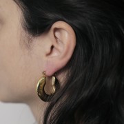 30.5mm Stainless steel 316L round hoop earrings - Gold x2