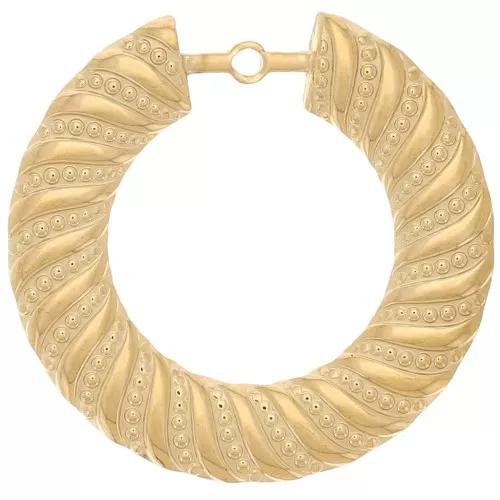 40mm 304L stainless steel Round hollow twisted textured pendants - Gold x2