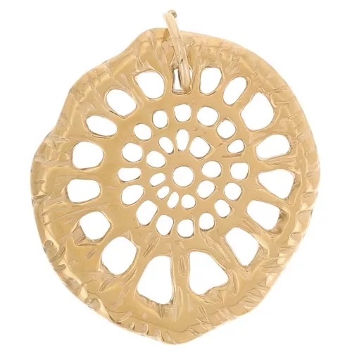 37x33mm Stainless steel 316L Shell pendants irregular worked - Gold x2