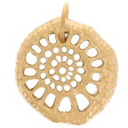 20x18mm 316L stainless steel Irregularly shaped shell pendants - Gold x2|raw }}