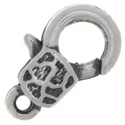 Lobster claw clasp 15mm Old Silver tone x1