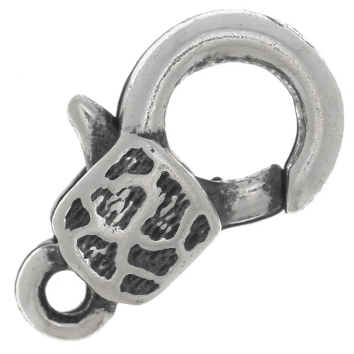 Lobster claw clasp 15mm Old Silver tone x1