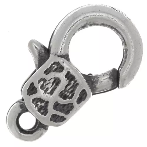 Lobster claw clasp 15mm Old Silver tone x1