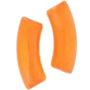 Curved tube beads 35x11 mm in transparent acrylic - Marbled Orange x6