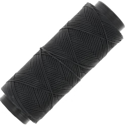 0.8mm Slam Cord flat waxed polyester thread for micro macramé - Dark grey x100m