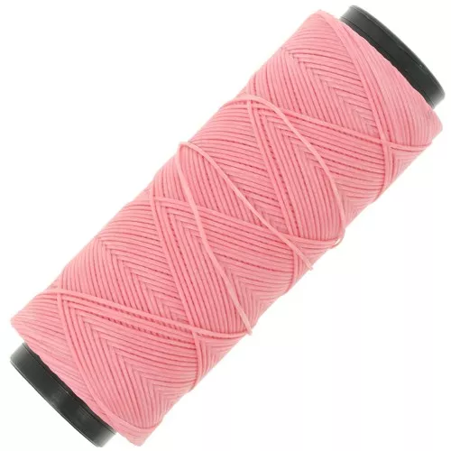 0.8mm Slam Cord flat waxed polyester thread for micro macramé - Pink x100m