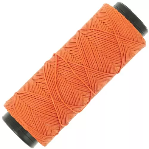 0.8mm Slam Cord flat waxed polyester thread for micro macramé - Orange x100m