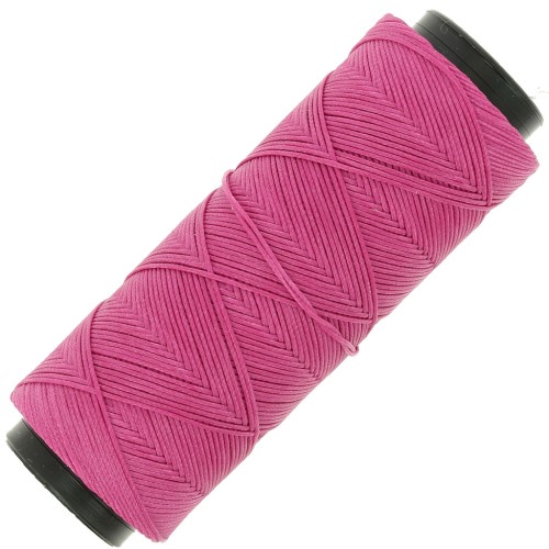0.8mm Slam Cord flat waxed polyester thread for micro macramé - Fuchsia x100m