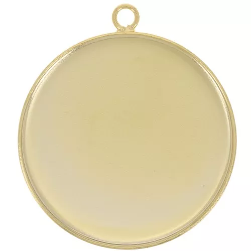 30mm Pendant setting for cabochon flat back - Fine Gold Plated x1