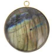 30mm Pendant setting for cabochon flat back - Fine Gold Plated x1