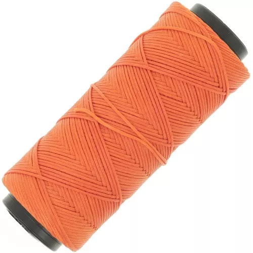 1mm Slam Cord flat waxed polyester thread for micro macramé - Orange x100m