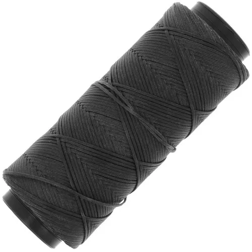 1mm Slam Cord flat waxed polyester thread for micro macramé - Dark grey x100m