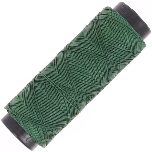1mm Slam Cord flat waxed polyester thread for micro macramé - Forest green x100m