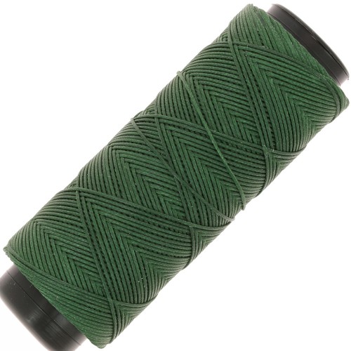 0.8mm Slam Cord flat waxed polyester thread for micro macramé - Forest green x100m