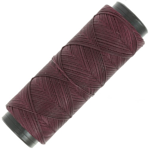 0.6mm Slam Cord flat waxed polyester thread for micro macramé - Aubergine x100m