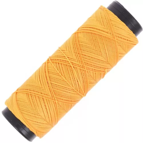 0.6mm Slam Cord flat waxed polyester thread for micro macramé - Yellow x100m