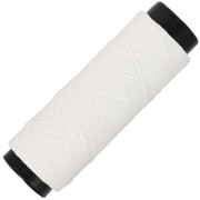 0.6mm Slam Cord flat waxed polyester thread for micro macramé - White x100m|raw }}