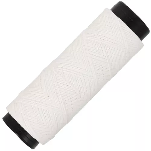 0.6mm Slam Cord flat waxed polyester thread for micro macramé - White x100m