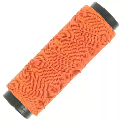 0.6mm Slam Cord flat waxed polyester thread for micro macramé - Orange x100m