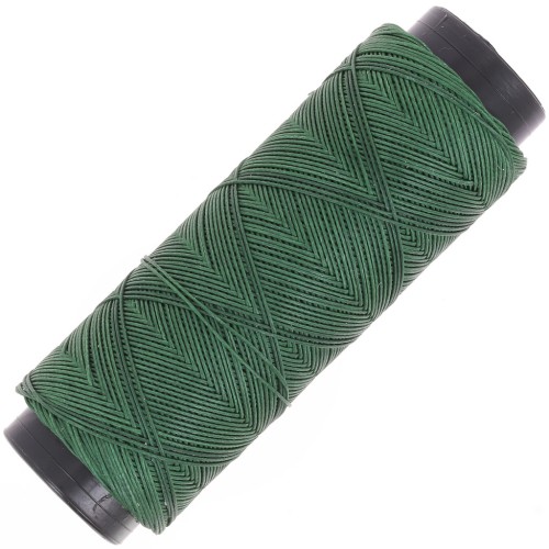 0.6mm Slam Cord flat waxed polyester thread for micro macramé - Forest green x100m